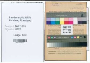 Entnazifizierung Karl Lange , geb. 05.11.1904 (Betriebsleiter)