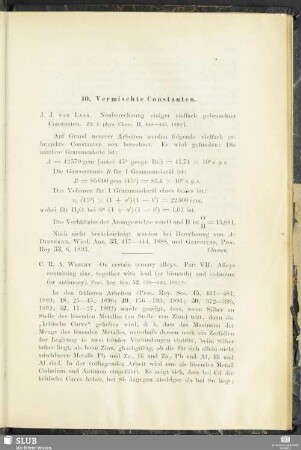 40. Vermischte Constanten