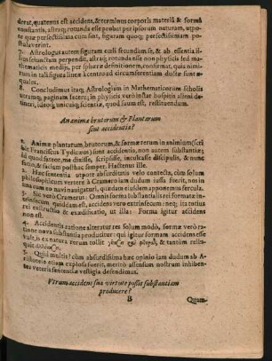 An animae brutorum et Plantarum sint accidentia?