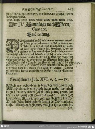 Am IV. Sonntage nach Ostern, Cantate