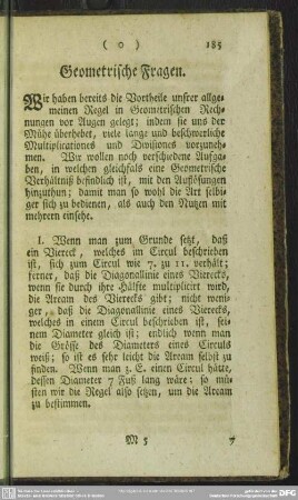 Geometrische Fragen