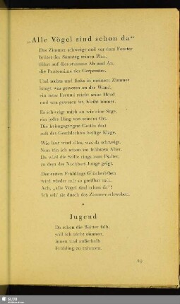 "Alle Vögel sind schon da"