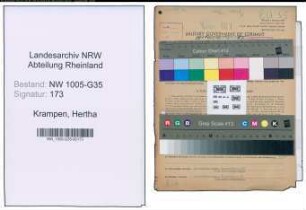 Entnazifizierung Hertha Krampen , geb. 24.12.1911 (Angestellte)