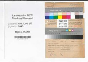 Entnazifizierung Walter Hesse, geb. 16.01.1900 (Bahnsekretaer)