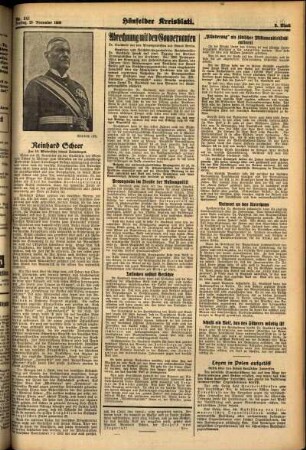 Zweite Ausgabe vom Freitag, den 25. November 1938.