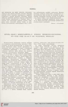 49: Sztuka miast i mieszczaństwa w Europie środkowo-wschodniej, XV-XVIII wiek (23-26 IV 1987 Wojnowice, Wrocław)