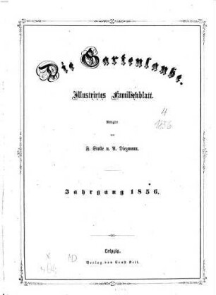 Die Gartenlaube : illustrirtes Familienblatt. 1856, 1856