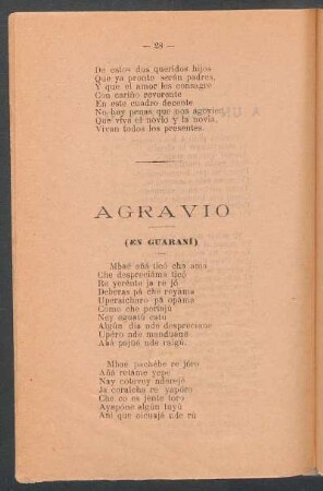 Agravio : (En guaraní)