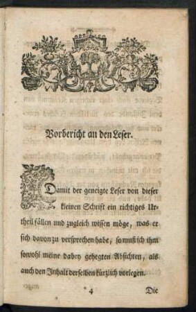 Vorbericht an den Leser