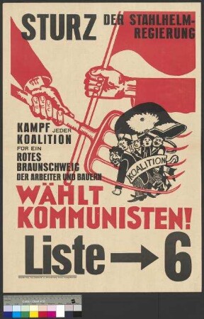 Wahlplakat der KPD zur Landtagswahl am 27. November 1927