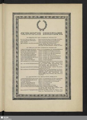 Olympische Ehrentafel