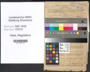 Entnazifizierung Magdalene Haas , geb. 02.02.1911 (Aerztin)