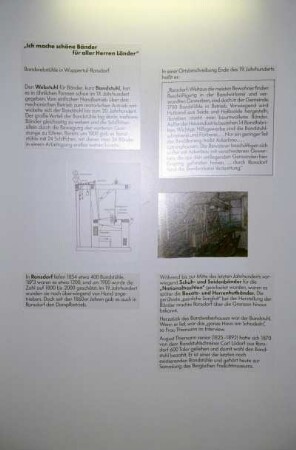 Ausstellungstafel "Ich mache schöne Bänder für aller Herren Länder"