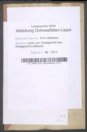 Erblasser: Zacher, Dorothee Louise, geb. Billerbeck: