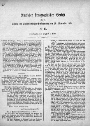 No 43, 28. November 1878