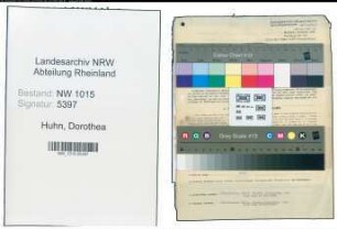 Entnazifizierung Dorothea Huhn , geb. 19.10.1899 (Produktvertrieb)