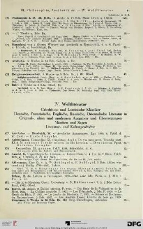 IV. Weltliteratur (Nr. 177-354)