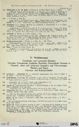 IV. Weltliteratur (Nr. 177-354)