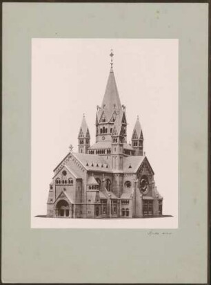 Kaiserin-Augusta-Kirche (sog. Gnadenkirche), Modell (Ansicht mit Portal).
