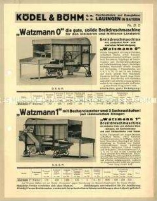 Breitdreschmaschine Typ "Watzmann 0, 1 und 2"