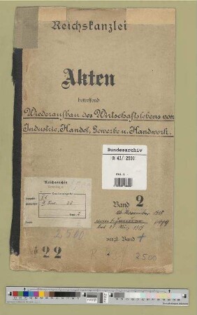 Wiederaufbau des Wirtschaftslebens von Industrie, Handel, Gewerbe und Handwerk: Bd. 2