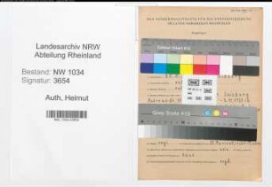 Entnazifizierung Helmut Auth , geb. 28.08.1913 (Oberfeldwebel)