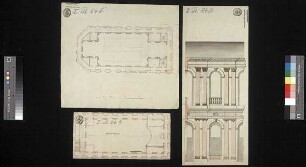 Grundriss für eine Umbauplanung zur katholischen Hofkapelle, mit einer Tektur