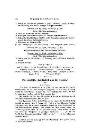 Die preußische Schulpolitik und die Frauen