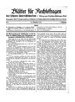 Die Weiterzahlung der Dienstbezüge an die infolge der Mobilmachung zum Kriegsdienst eingezogenen wissenschaftlichen Hilfslehrer