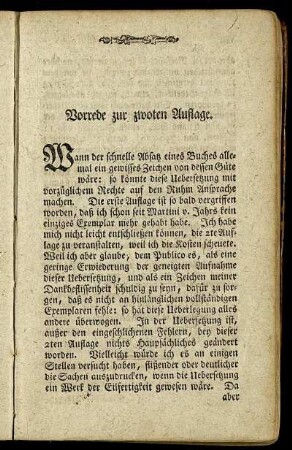 Vorrede zur zwoten Auflage.