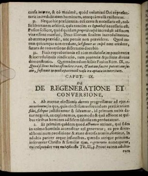 Caput IX. De De Regeneratione Et Conversione.