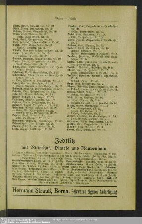 Zedtlitz mit Rittergut, Pateka und Raupenhain