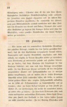 III. Faktisches.
