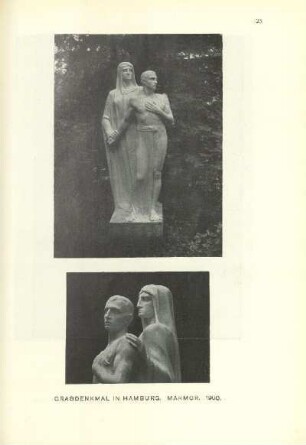 Grabdenkmal in Hamburg. Marmor. 1900