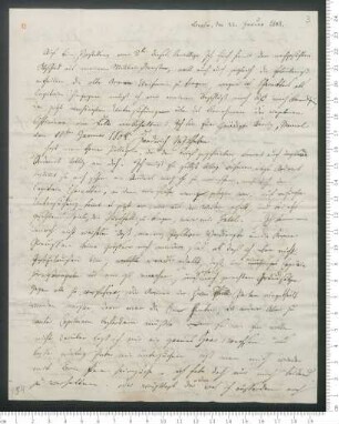 Brief von Adelbert von Chamisso an Friedrich de La Motte- Fouqué