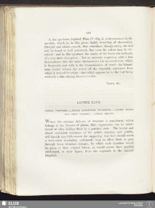 Letter XLVII. Fossil flowers ... Their existence doubtful ... Fossil seeds and seed vessels ... Fossil fruits