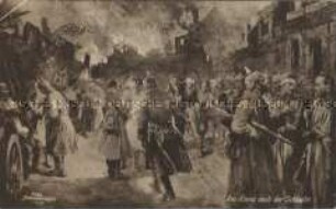 Soldaten in einer zerstörten Stadt