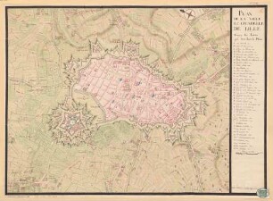 PLAN//DE LA VILLE//ET CITADELLE//DE LILLE - BSB Cod.icon. 180 uca