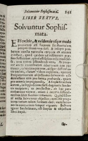 Liber Sextus. Solvuntur Sophismata.