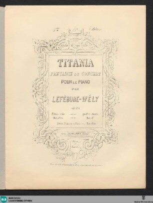 Titania : fantaisie de concert pour piano; op. 170