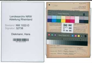 Entnazifizierung Hans Diekmann , geb. 19.05.1888 (Stadtinspektor)