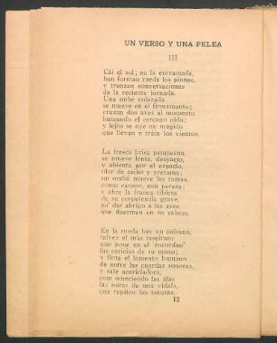 III Un verso y una pelea