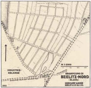 Bebauungsplan der Stadterweiterung Beelitz: Lageplan nördlicher Teil 1:2500