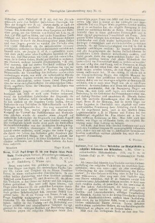 461-462 [Rezension] Brem, Ernst, Papst Gregor IX. bis zum Beginn seinen Ponifikats