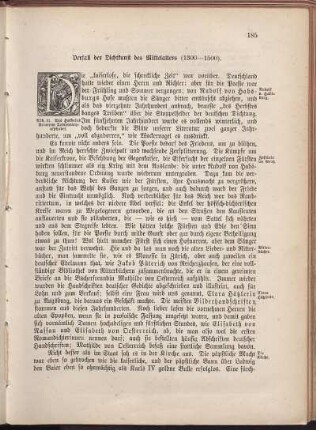 Verfall der Dichtkunst des Mittelalters (1300-1500).