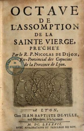 Octave de l'assomption de la sainte vierge