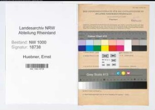 Entnazifizierung Ernst Huebner, geb. 08.02.1898 (Vertreter)