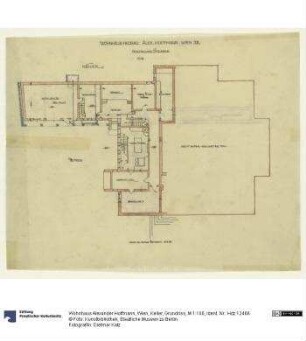 Wohnhaus Alexander Hoffmann, Wien, Keller, Grundriss, M 1:100