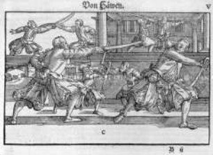 Fechtschule: Von Häwen (Abbildung C , S. V aus Meyer, Kunst des Fechtens)