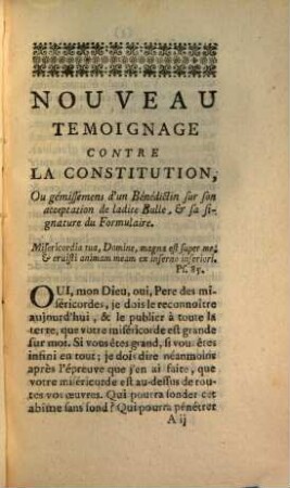 Nouveau témoignage contre la Constitution : [Unigenitus]